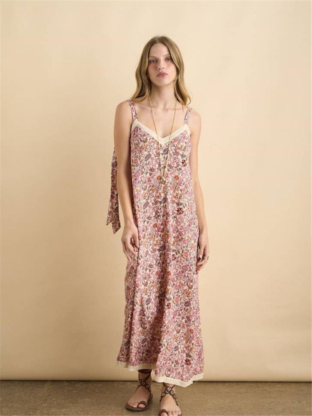 NEW - SONMER  Lucie Dress Ecru, Bohemian, Boho, Summer Casual Maxi Dress